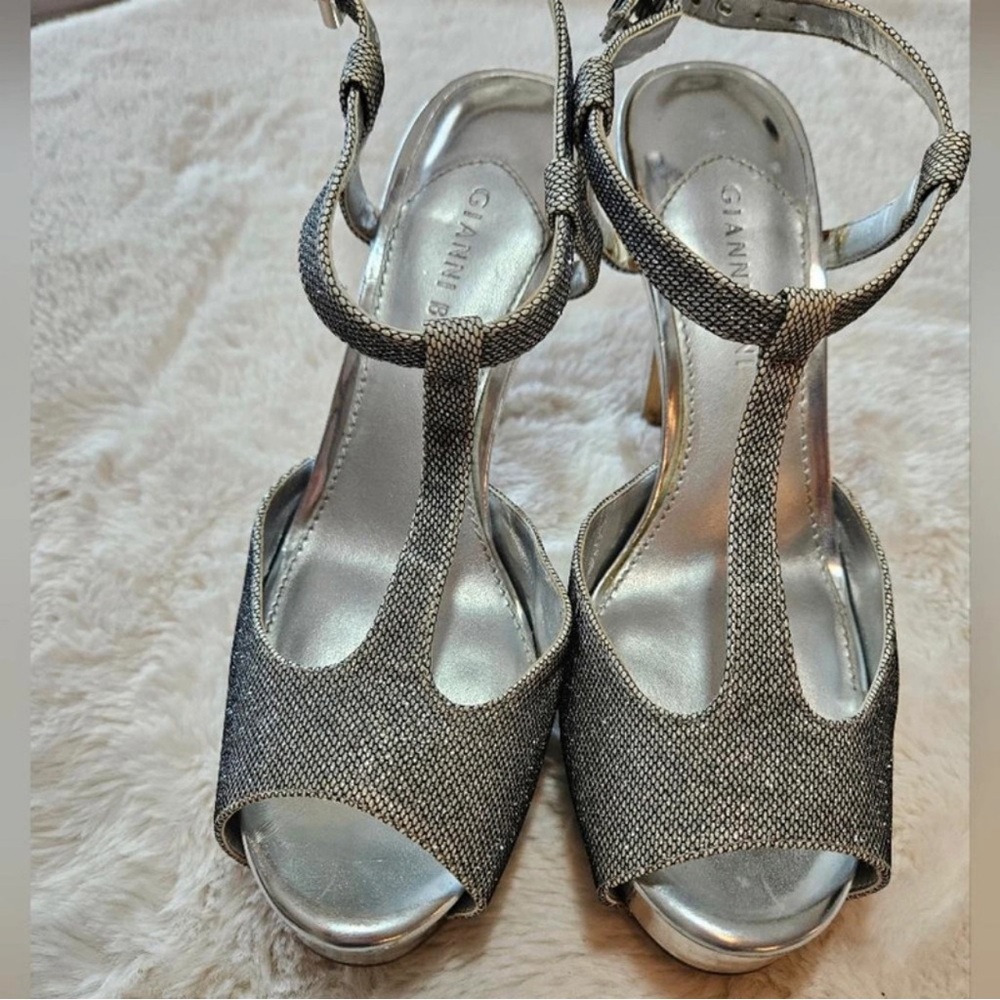 Gianni Bini Metallic Silver Heels